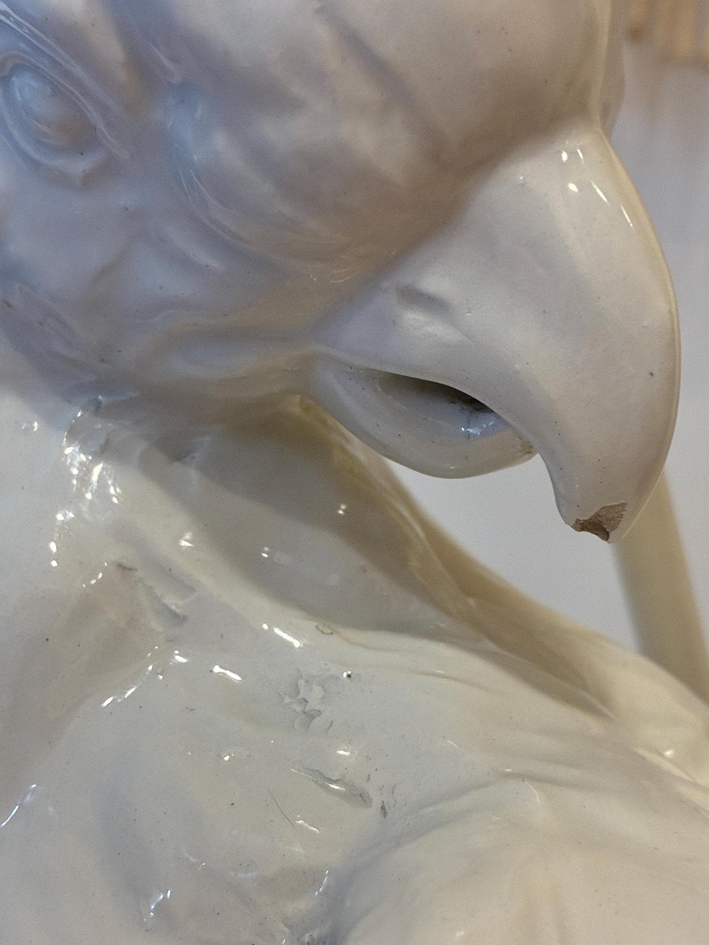 Hollywood Regency Cockatoo Lamp Italian “Blanc de Chine” with Woven Shade Vintage