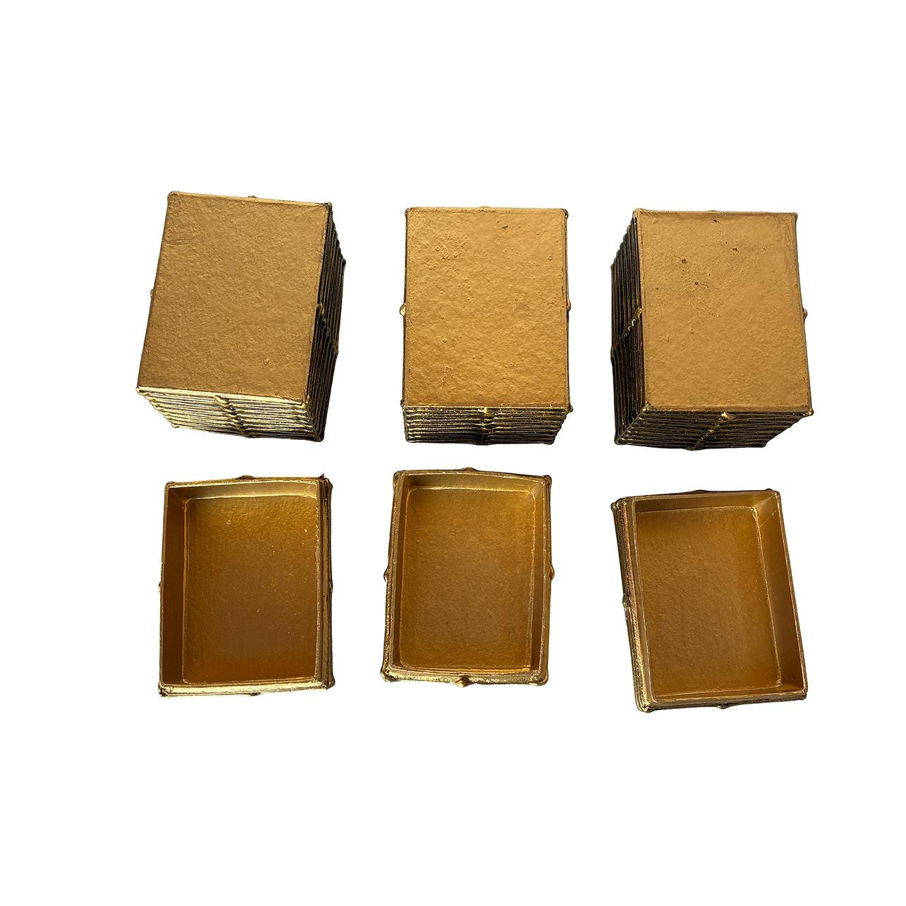 MCM Gold Christmas Gift Boxes set of 3 Vintage