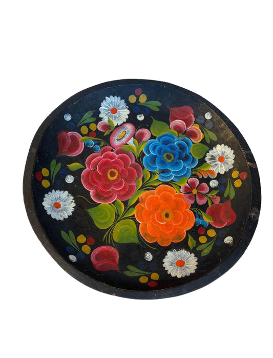 Old Mexican Batra Handpainted wood Decorative Tray 13”