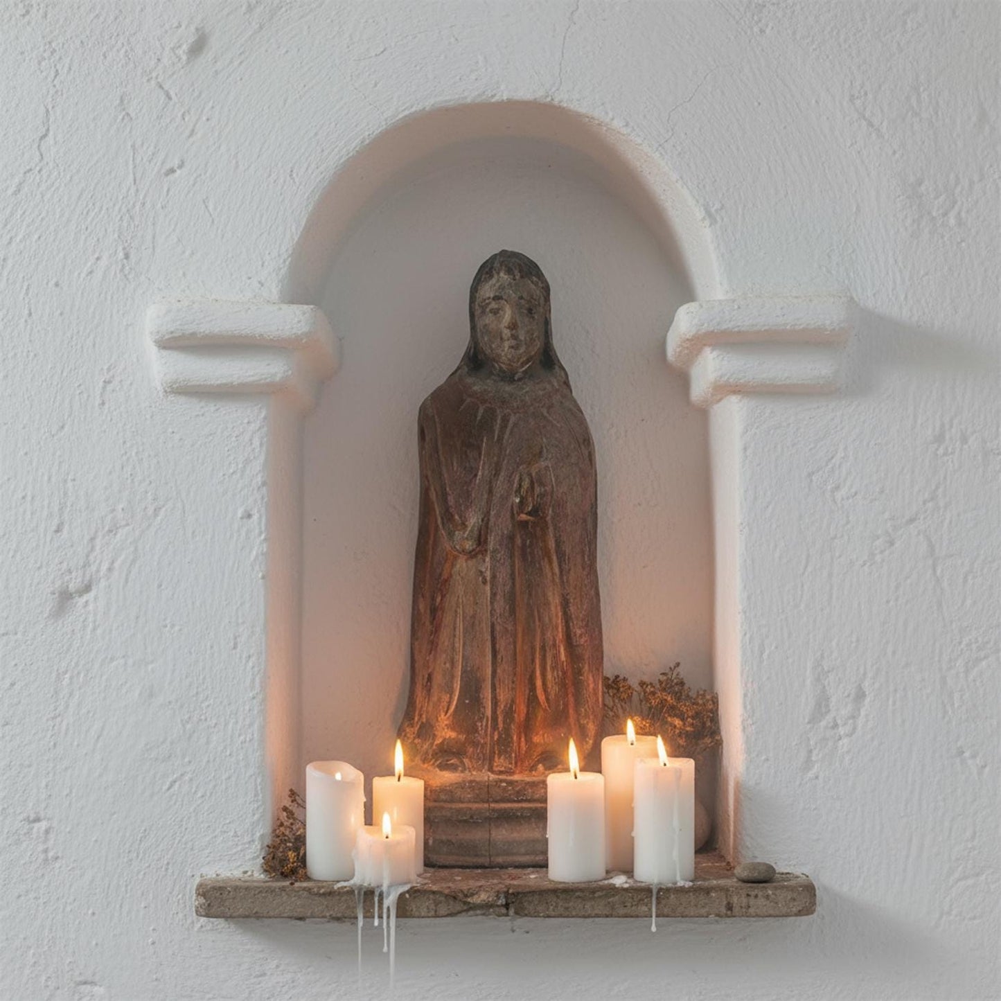 Antique 18th Century Hand-Carved Wooden Virgin Mary Santo — 12.5″ | Panamanian / Spanish Colonial Style