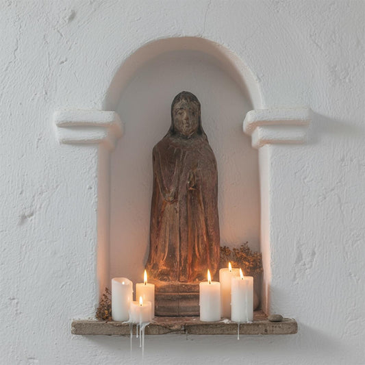 Antique 18th Century Hand-Carved Wooden Virgin Mary Santo — 12.5″ | Panamanian / Spanish Colonial Style