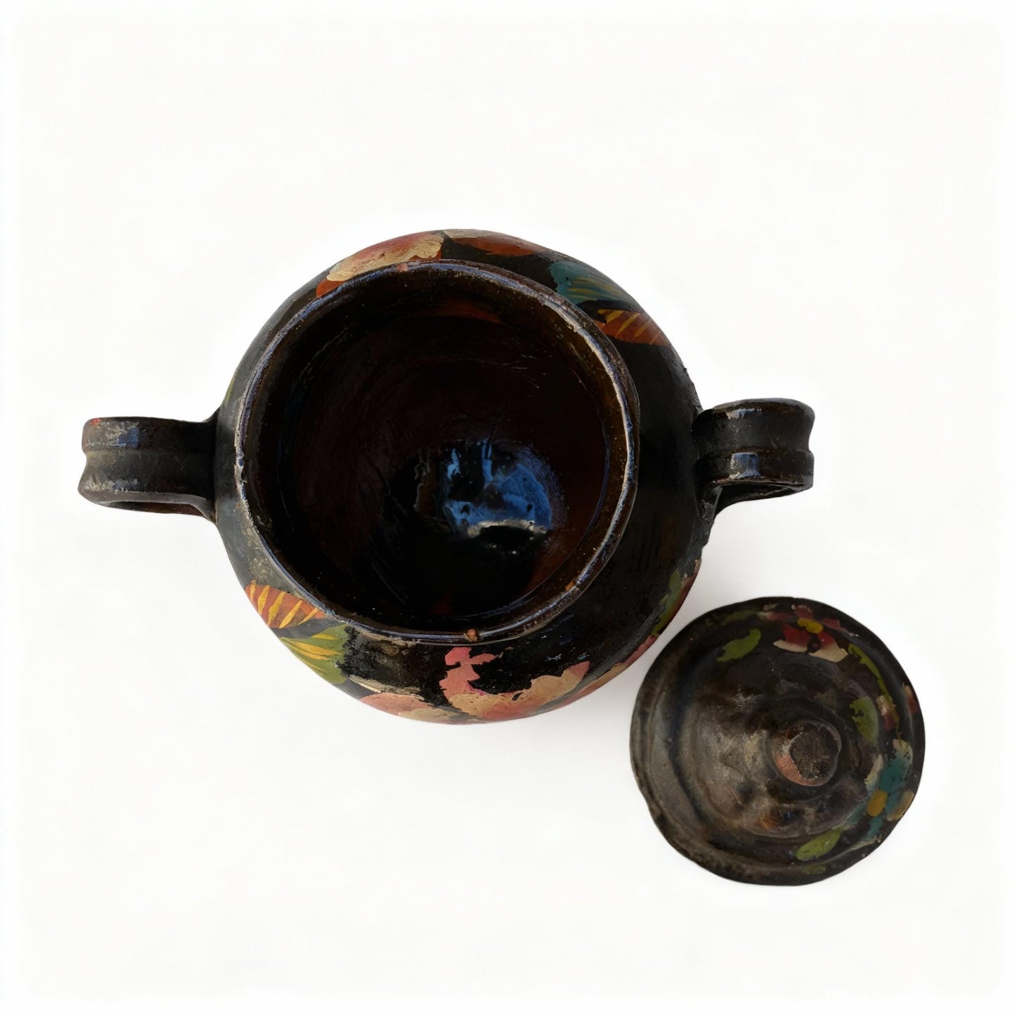 Vintage Mexican Pottery Painted Jar