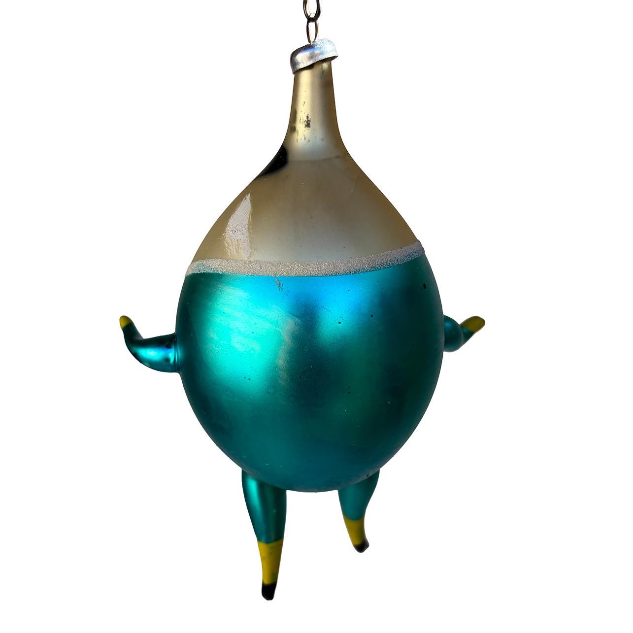 Italian Humpty Dumpty Christmas Ornament Vintage Hand blown Glass