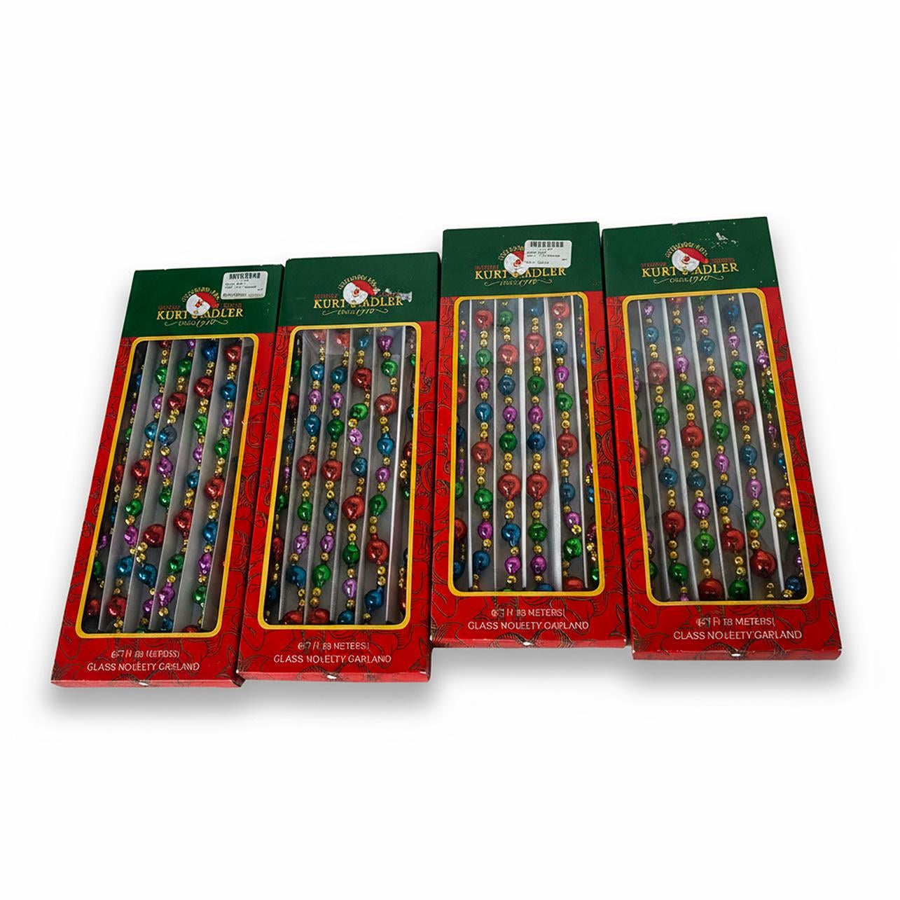 Vintage Christmas Glass Garland by Kurt S. Adler Co 4 boxes of 6’ each. 24 feet in all.