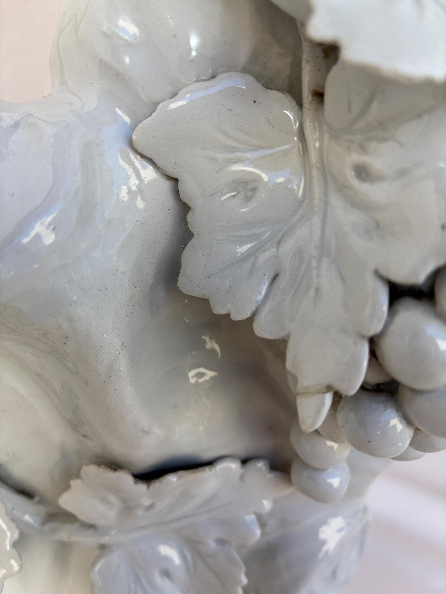 Hollywood Regency Cockatoo Lamp Italian “Blanc de Chine” with Woven Shade Vintage