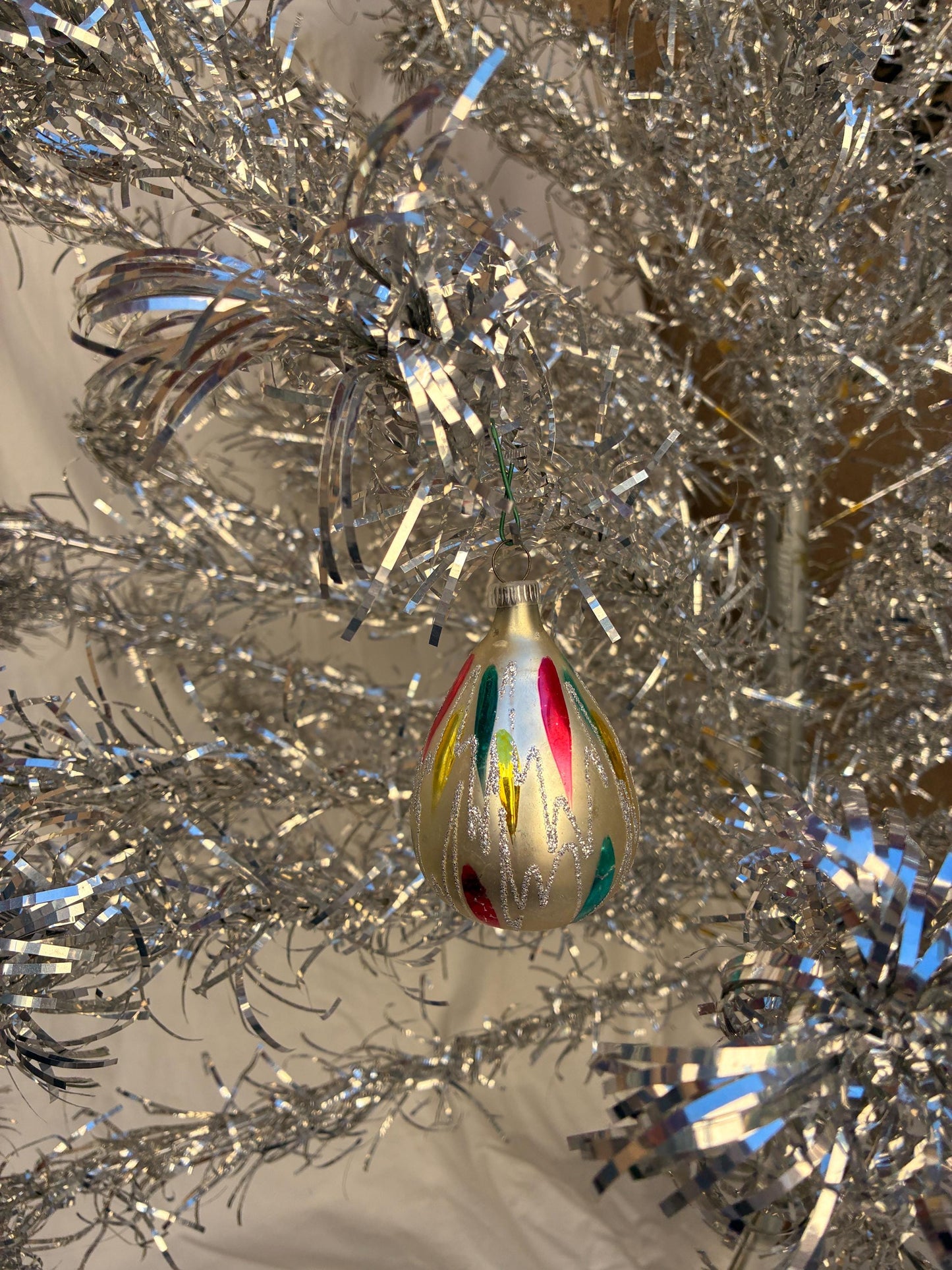 6 Imperial Collection Tear Drop Glass Ornaments Vintage Christmas Tree made in Austria