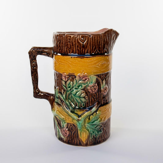 Majolica Faux Bois 1880’s Pitcher Blackberries