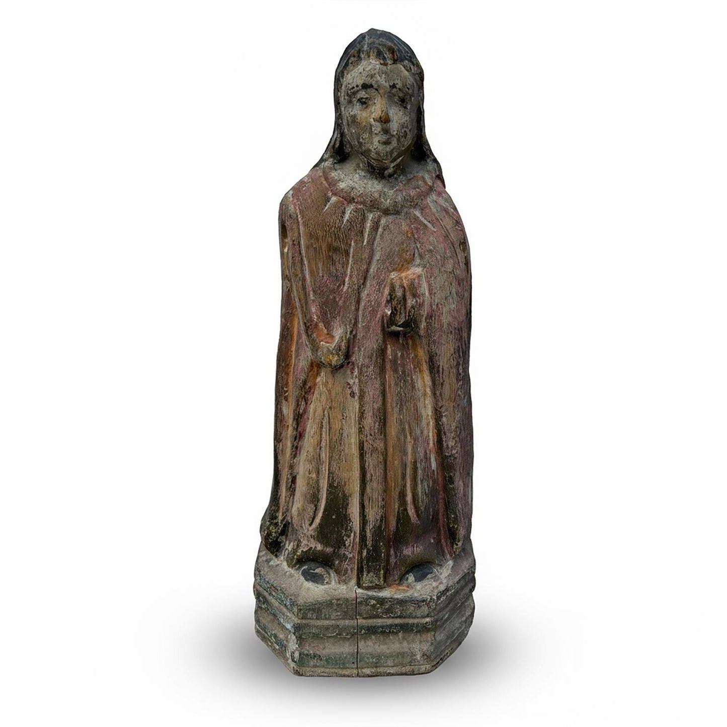 Antique 18th Century Hand-Carved Wooden Virgin Mary Santo — 12.5″ | Panamanian / Spanish Colonial Style