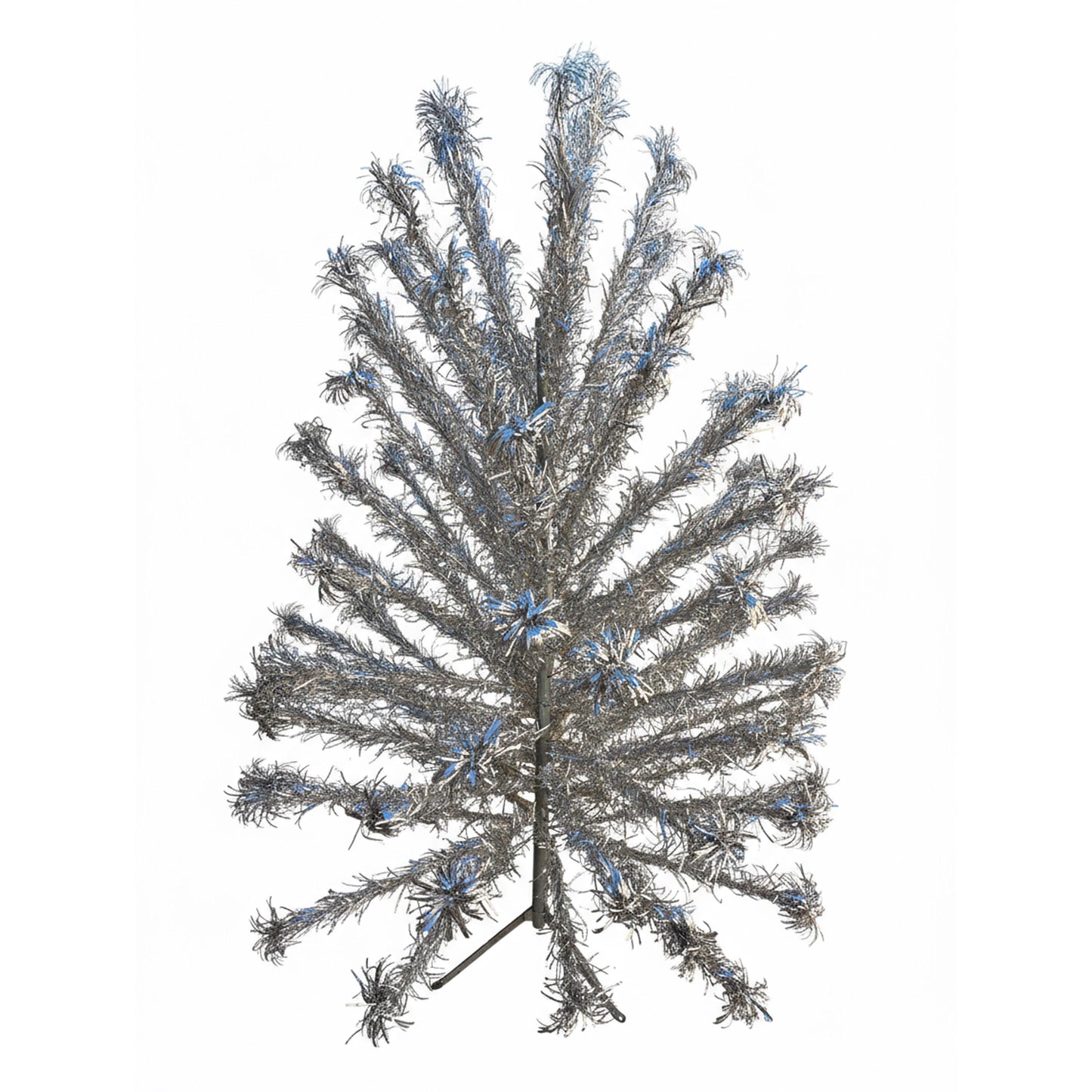 MCM Aluminum 6’ Christmas Tree Sparkly Pom Pom Complete 90 Branches Vintage
