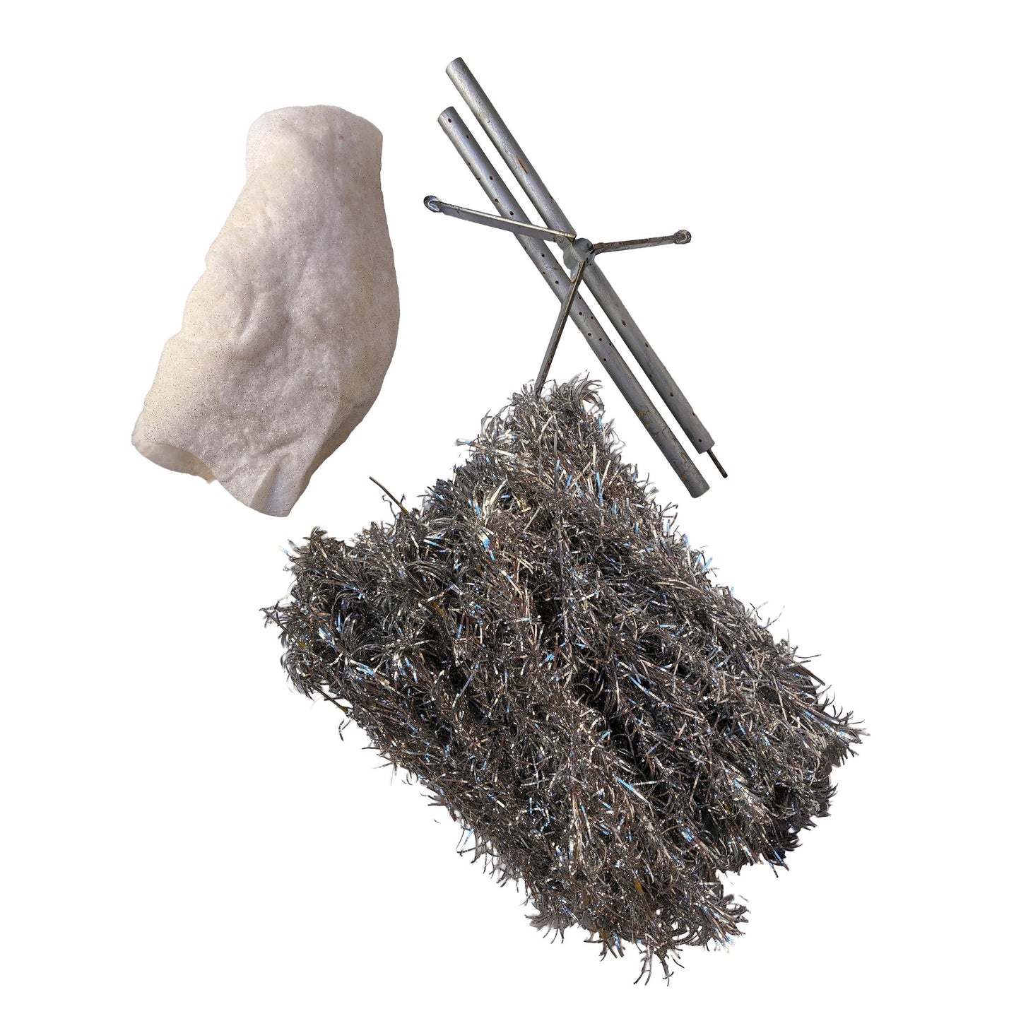 MCM Aluminum 6’ Christmas Tree Sparkly Pom Pom Complete 90 Branches Vintage