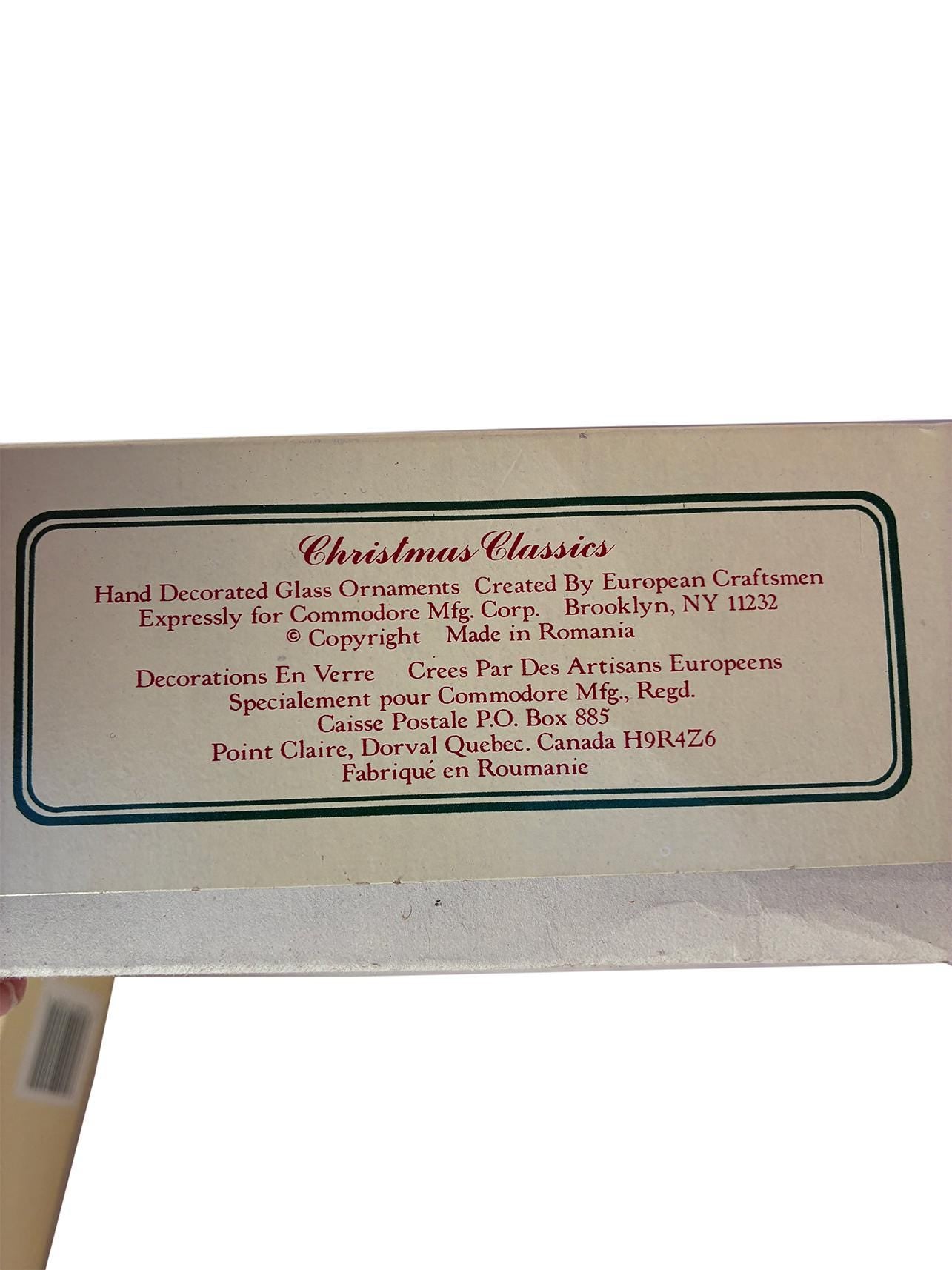 8 Vintage Glass Ornaments Tear Drop Hand blown and Painted Made in Romania