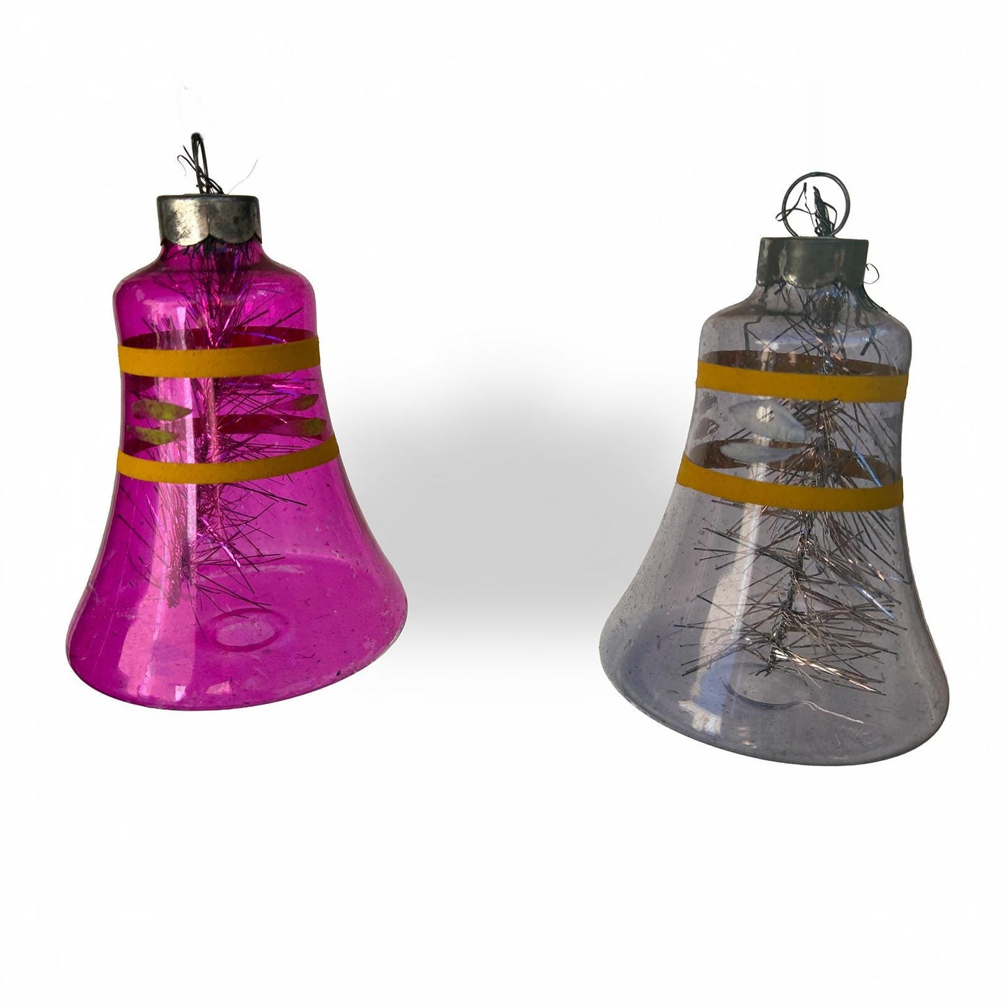 Shiny Brite Tinsel Bells Pair Corning WWII