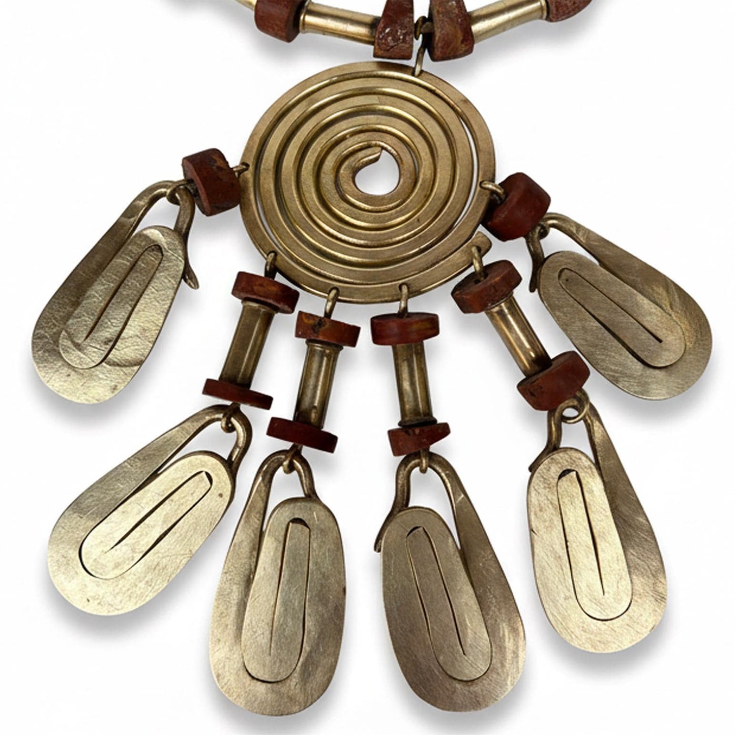 Brutalist Brass Spiral Choker Vintage