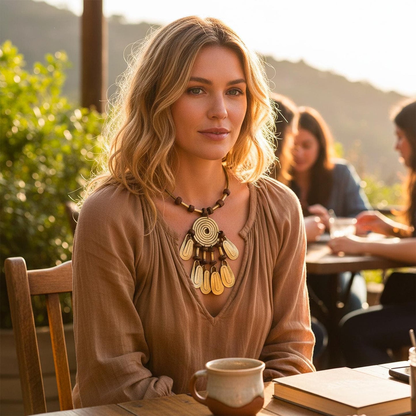 Brutalist Brass Spiral Choker Vintage