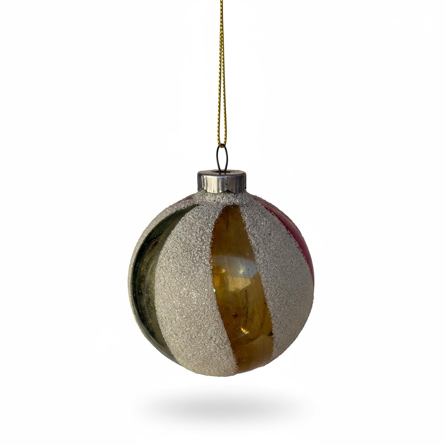 Box of 6 Vintage Glass Christmas Ornaments West-German Hand Blown Original Box Indent