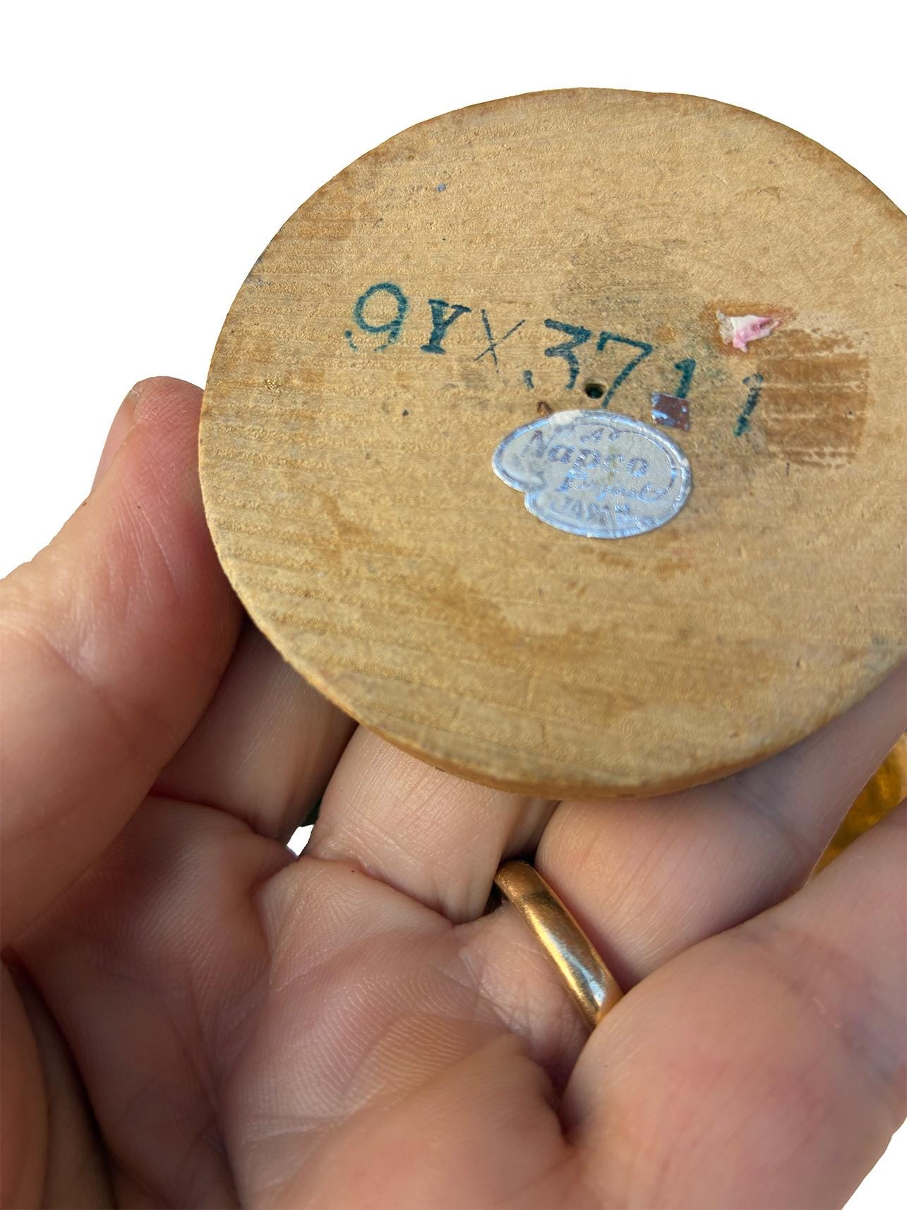 Vintage 8.5” Bottle Brush Christmas Tree Flocked By Napco Original Japan Label Glass Balls