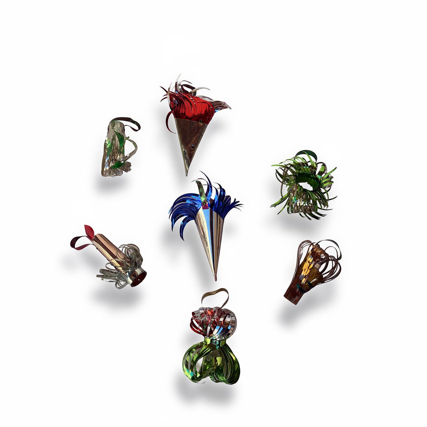 MCM Metalized Christmas Ornaments Vintage Retro Atomic