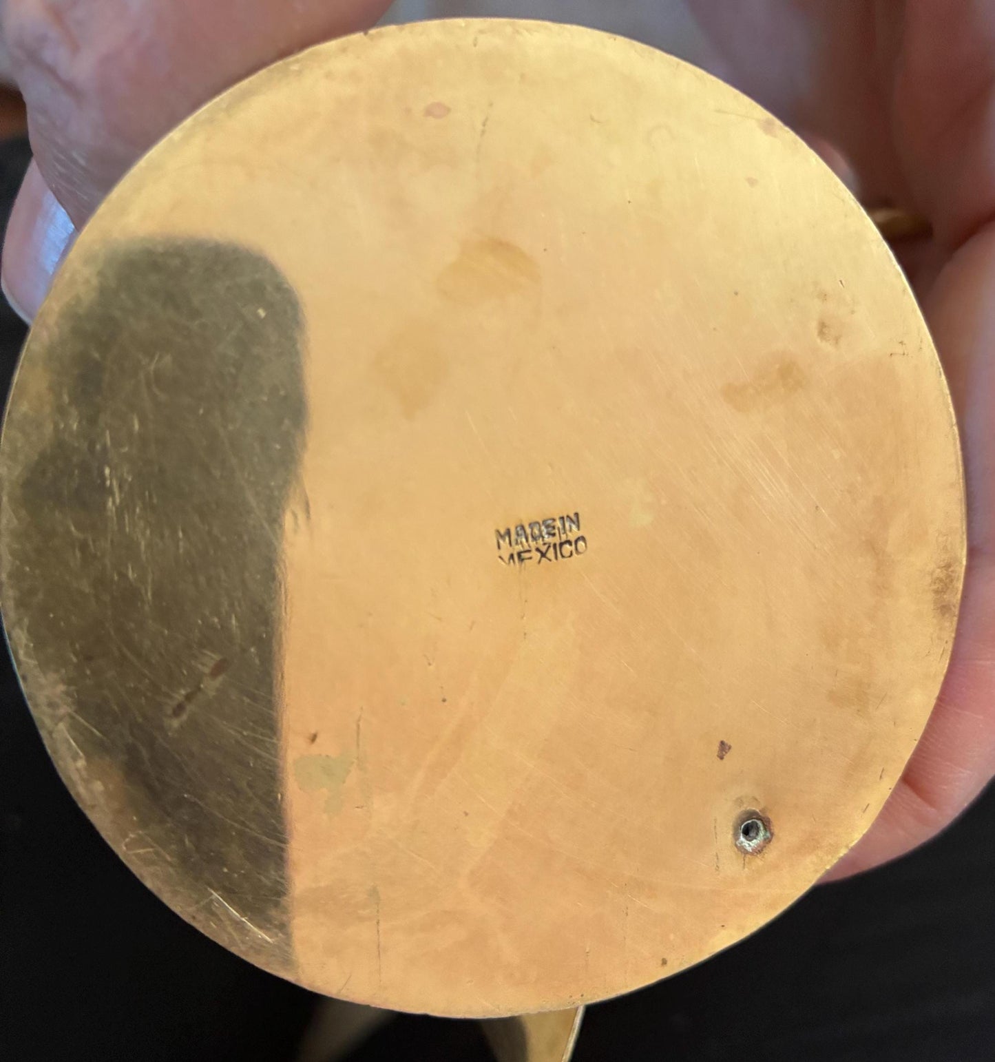 Pair Brass Copper Vintage Mexican Angel Candle Holders