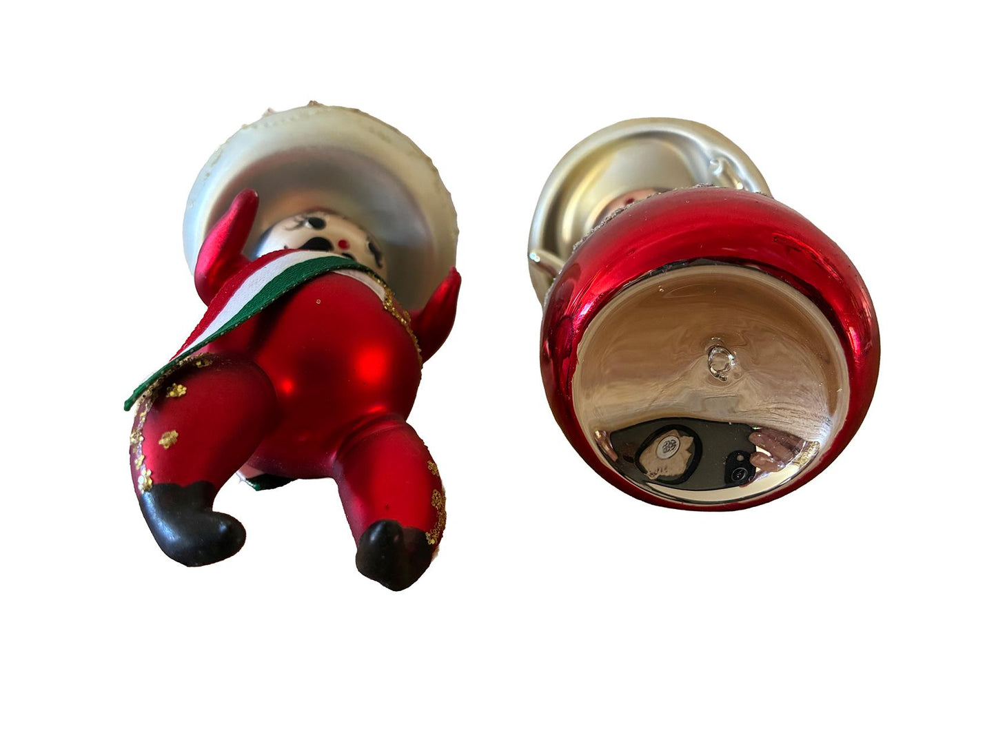 VGT Di Carlini Italian Glass Ornaments Mexican Couple Sombreros Dancers