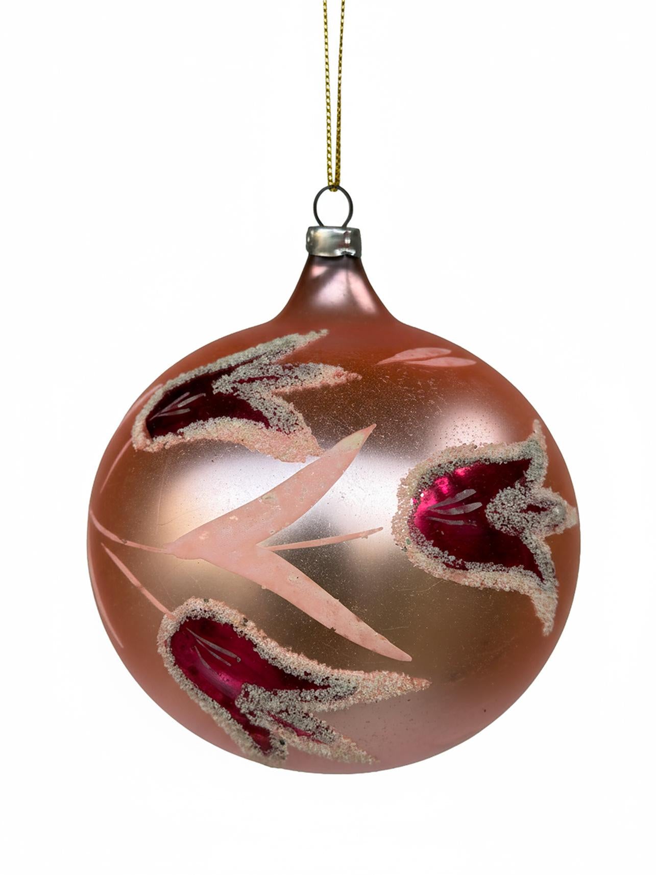 Vintage Jumbo Shiny Brite Set of 4 Glass Ornaments in Original Box West Germany made